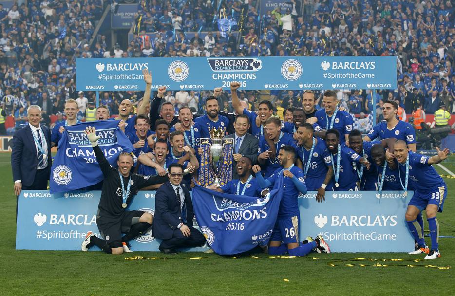 Il Leicester vincitore della Premier League 2015/2016. Reuters
